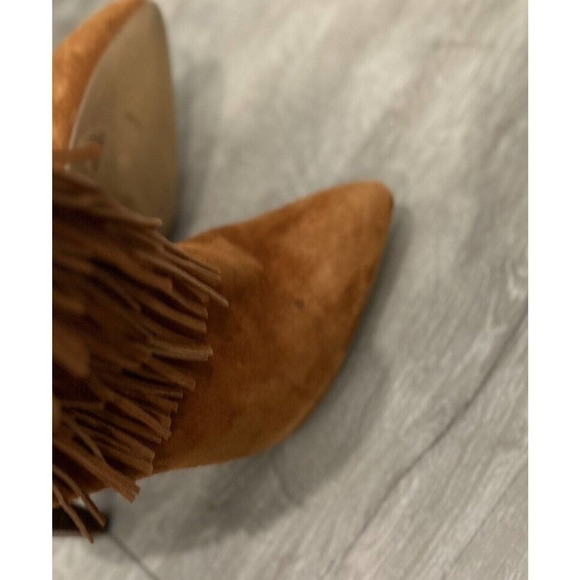 Steve‎ Madden Myrakle Suede Fringe Ankle Bootie 8.5 Brown Tan Chesnut Sue - Picture 7 of 8